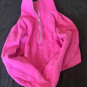 Bright Pink Half-Zip Hoodie